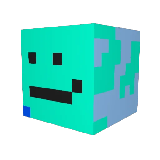 4e28 Minecraft avatar head, 3D render