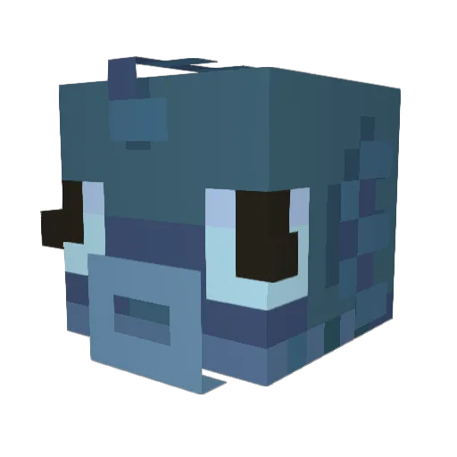 4f1sh Minecraft avatar head, 3D render