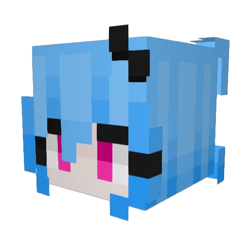 4fem Minecraft avatar head, 3D render