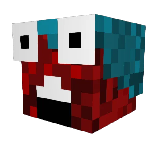4iC Minecraft avatar head, 3D render