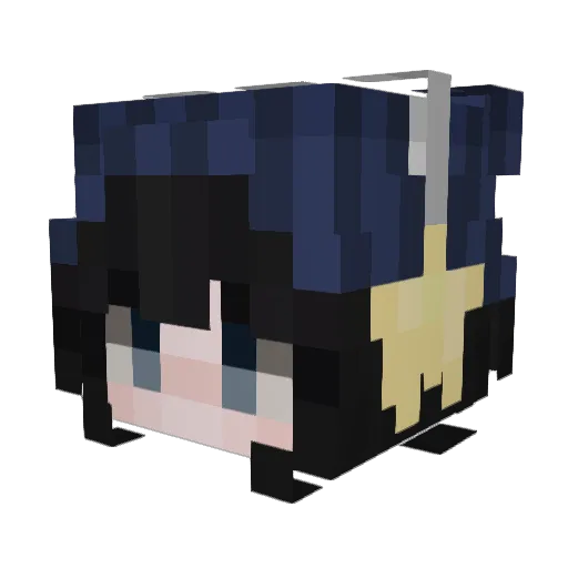 4mong Minecraft avatar head, 3D render