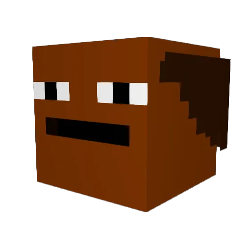 4nalgirl Minecraft avatar head, 3D render
