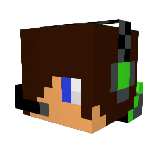 4oP Minecraft avatar head, 3D render