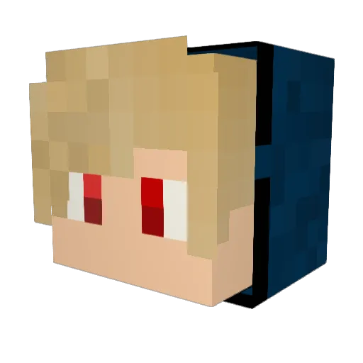4p_415 Minecraft avatar head, 3D render