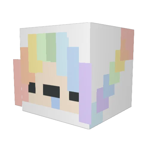 4u4i Minecraft avatar head, 3D render