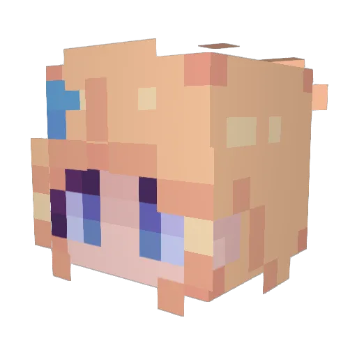 4uv1 Minecraft avatar head, 3D render