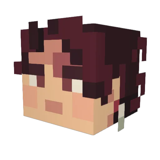 4vnter Minecraft avatar head, 3D render