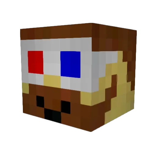 500_ Minecraft avatar head, 3D render