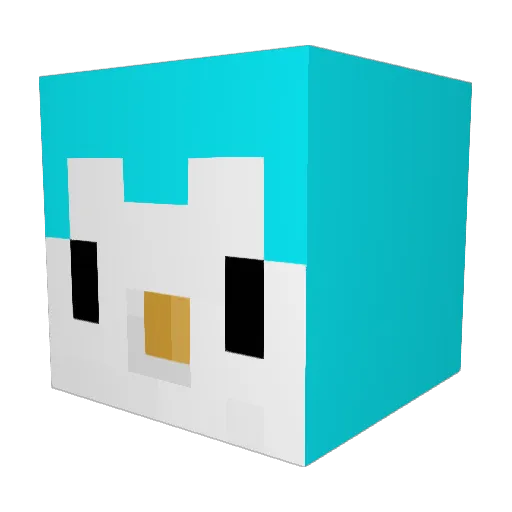 500ish Minecraft avatar head, 3D render