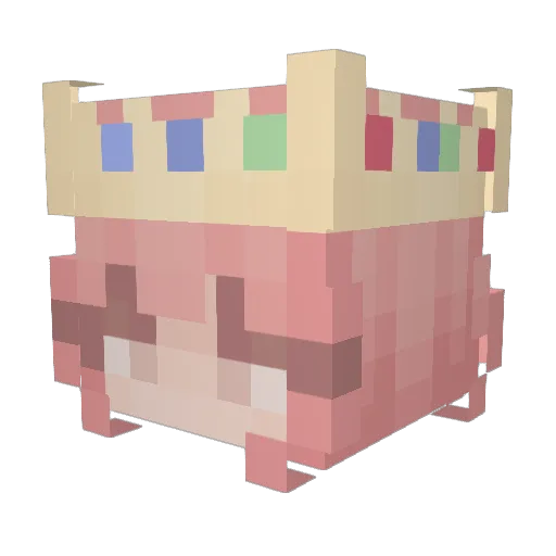 50RA Minecraft avatar head, 3D render