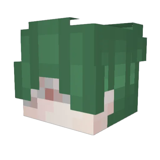 50URC3_ Minecraft avatar head, 3D render