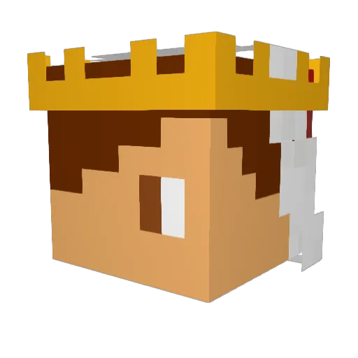 50kInDebt Minecraft avatar head, 3D render
