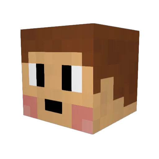 50sment Minecraft avatar head, 3D render