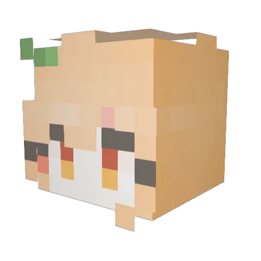 517_Star Minecraft avatar head, 3D render