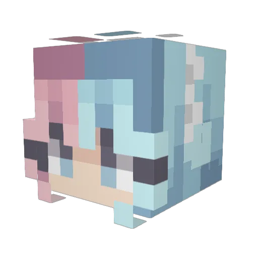 520JJR Minecraft avatar head, 3D render