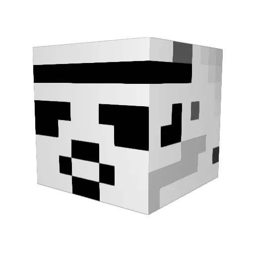 527qht Minecraft avatar head, 3D render