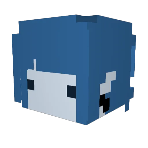 547am Minecraft avatar head, 3D render