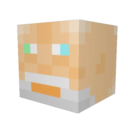 56ern Minecraft avatar head, 3D render