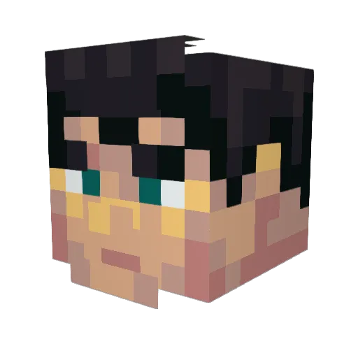 56kFox Minecraft avatar head, 3D render