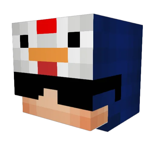 57Buddy Minecraft avatar head, 3D render