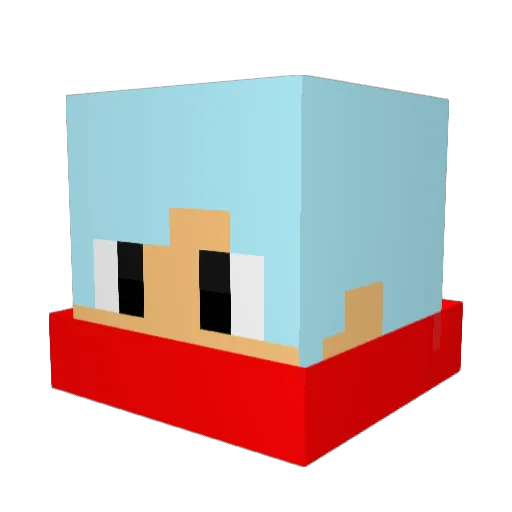 57member Minecraft avatar head, 3D render
