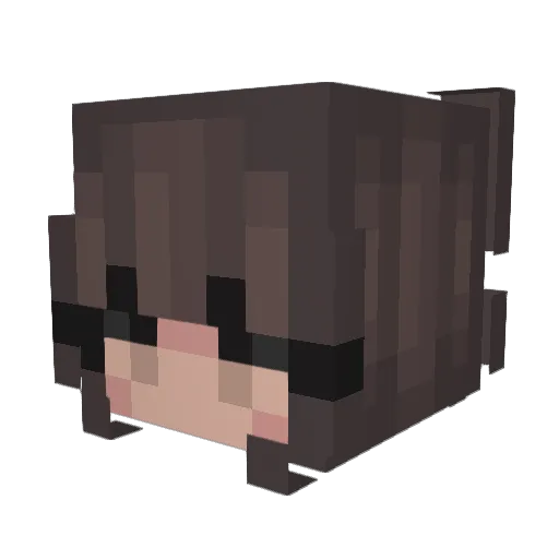 58yrs Minecraft avatar head, 3D render