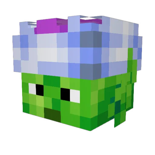 59_Cap Minecraft avatar head, 3D render