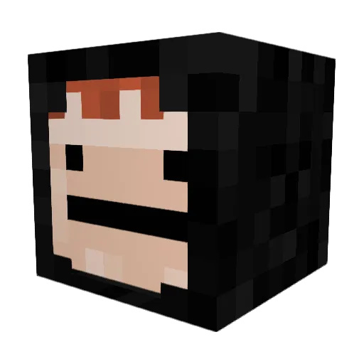 5ITT35 Minecraft avatar head, 3D render