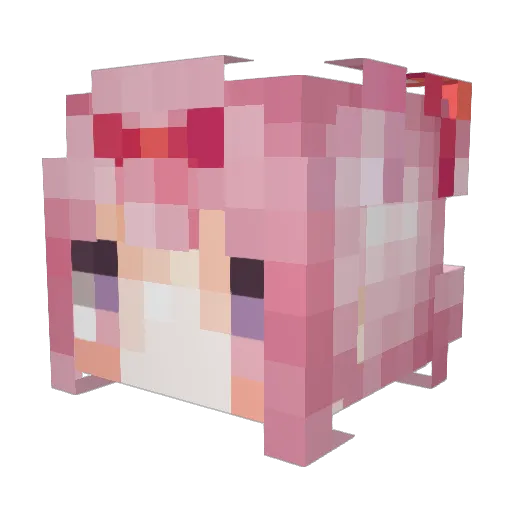5Qiu Minecraft avatar head, 3D render