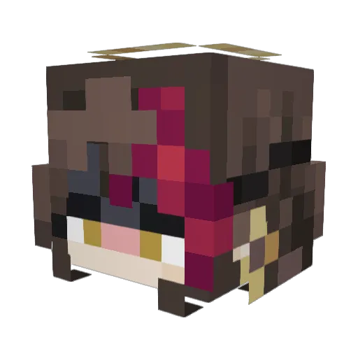 5_dingding Minecraft avatar head, 3D render
