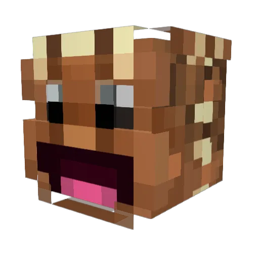 5_percent Minecraft avatar head, 3D render