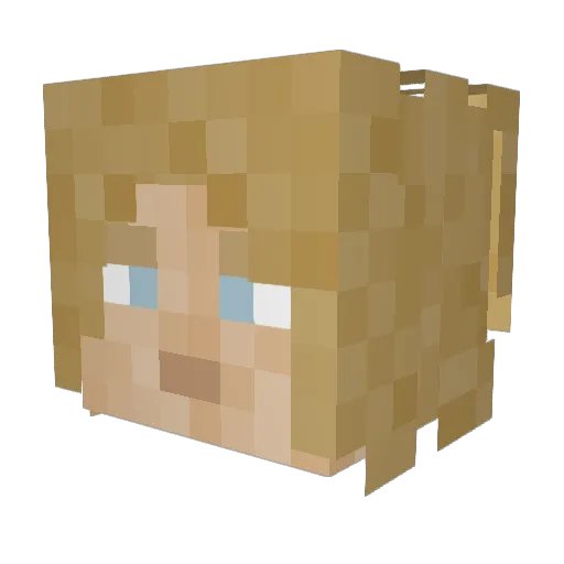 5anee Minecraft avatar head, 3D render