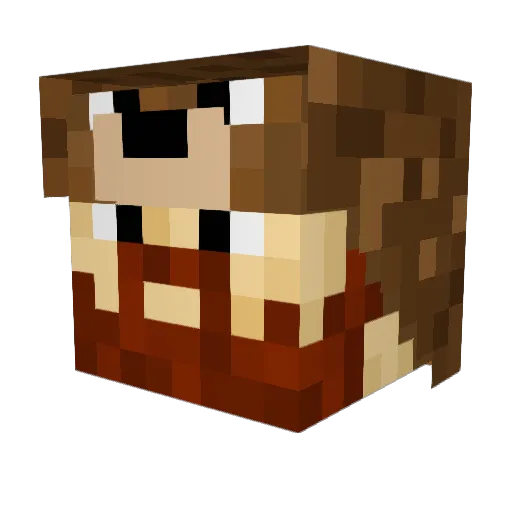 5aulD Minecraft avatar head, 3D render