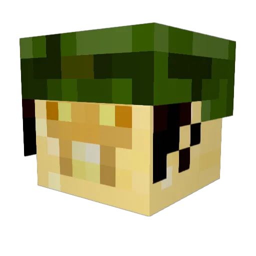 5eriousXD Minecraft avatar head, 3D render