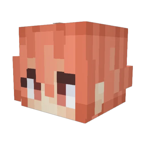 5hafted Minecraft avatar head, 3D render