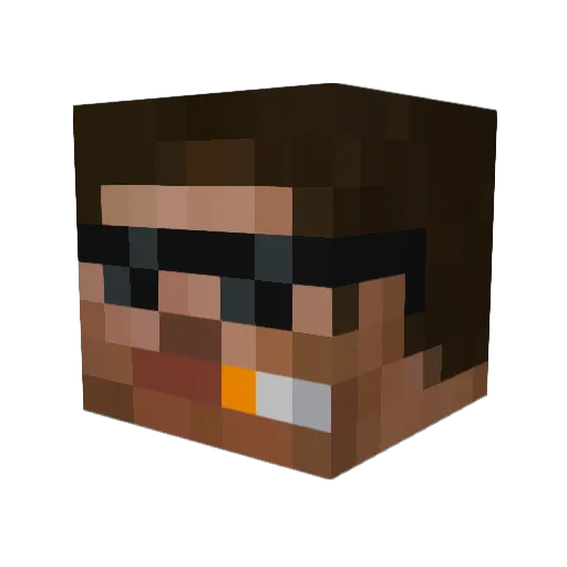 5haped Minecraft avatar head, 3D render