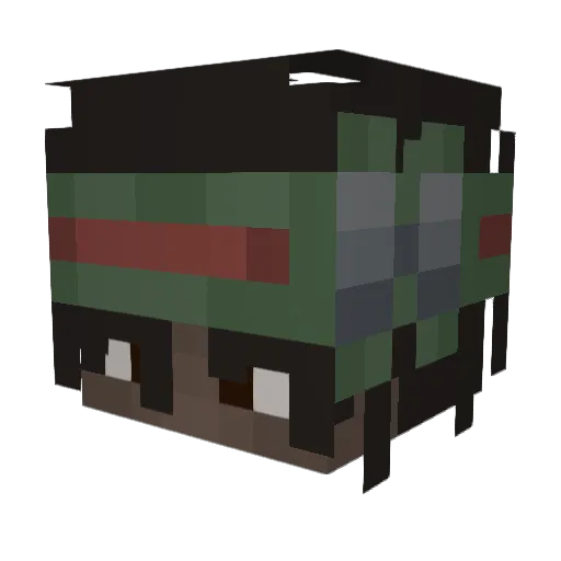 5inical Minecraft avatar head, 3D render