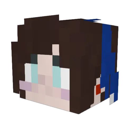 5ocha Minecraft avatar head, 3D render