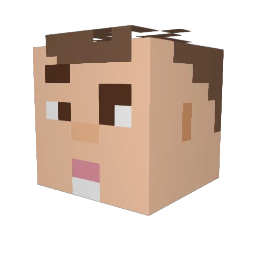 5oot Minecraft avatar head, 3D render