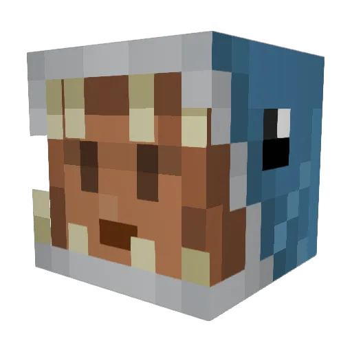 5uga Minecraft avatar head, 3D render