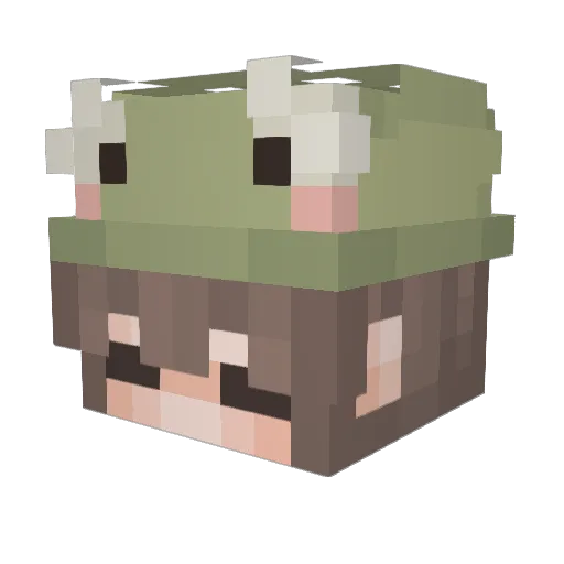 600000_ Minecraft avatar head, 3D render