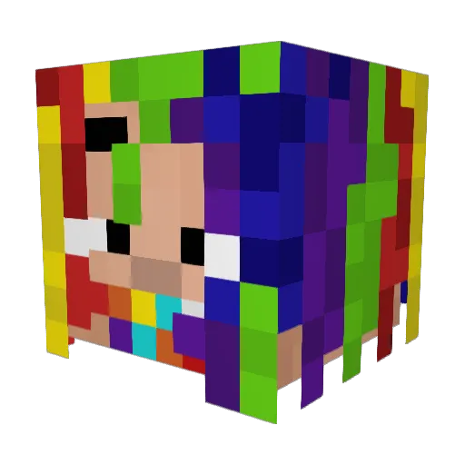 60Slime_ Minecraft avatar head, 3D render