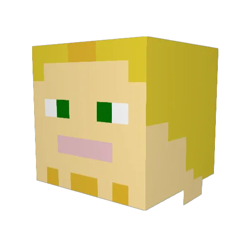 60carat Minecraft avatar head, 3D render