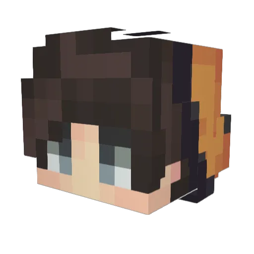 60x90KzD Minecraft avatar head, 3D render