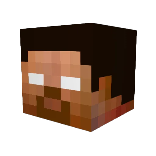 622zx Minecraft avatar head, 3D render
