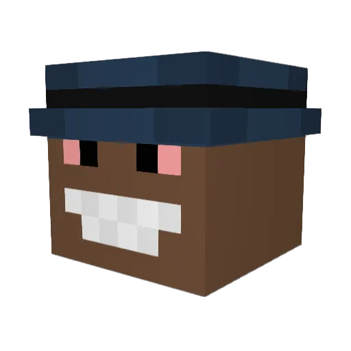 62E Minecraft avatar head, 3D render