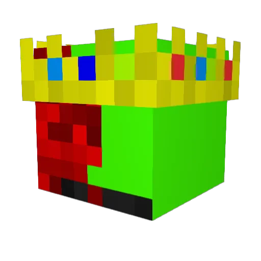 64ks Minecraft avatar head, 3D render