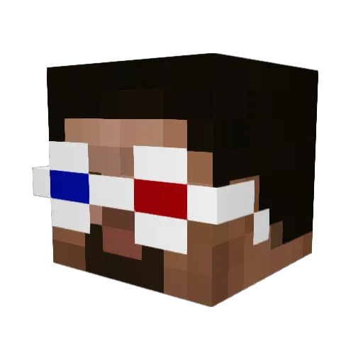 64sx Minecraft avatar head, 3D render