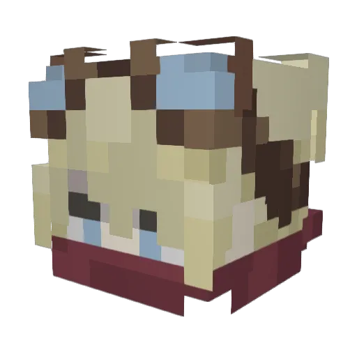 6593 Minecraft avatar head, 3D render