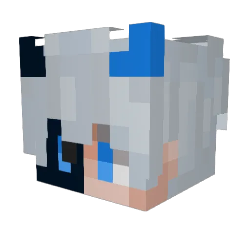 65Bblack Minecraft avatar head, 3D render